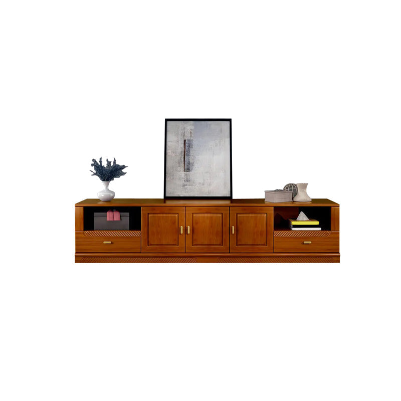 16" / 16.5" D TV Stand Solid Wood TV Console with Drawers and Doors for Living Room 88"L x 16.5"W x 24"H Walnut Clearhalo 'furn' 'furn_tv_stands_entertainment_centers' 'Furniture' 'Living Room Furniture' 'TV Stands & Entertainment Centers' 'TV Stands & Media Storage Furniture' 'tv_stands_entertainment_centers' 5568379