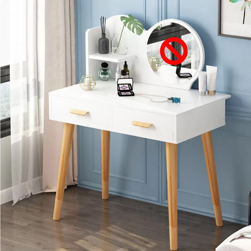 Table de maquillage contemporain avec tiroirs blancs / bleu 15,74 "W x 28,93" H