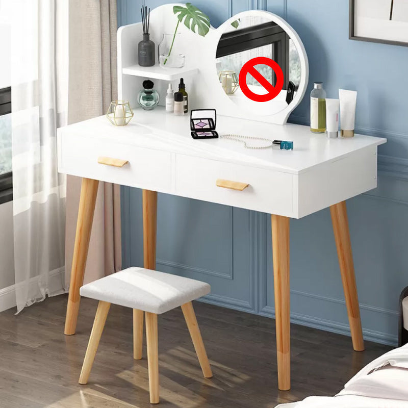 Table de maquillage contemporain avec tiroirs blancs / bleu 15,74 "W x 28,93" H