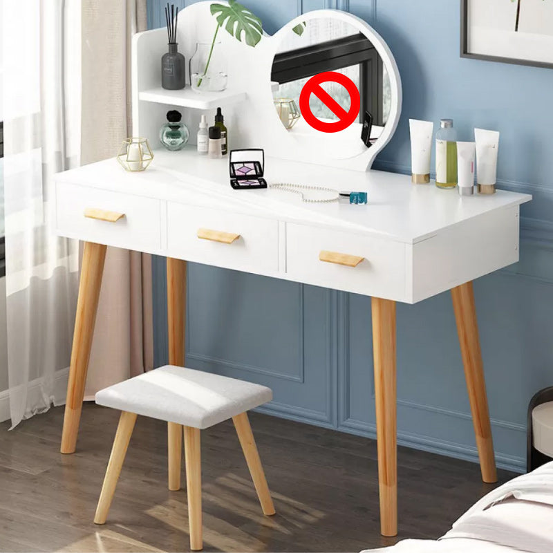 Table de maquillage contemporain avec tiroirs blancs / bleu 15,74 "W x 28,93" H