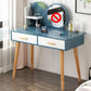 Table de maquillage contemporain avec tiroirs blancs / bleu 15,74 "W x 28,93" H