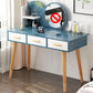 Table de maquillage contemporain avec tiroirs blancs / bleu 15,74 "W x 28,93" H