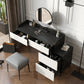 Contemporary White Makeup Table With Drawers 15.74 W x 30.70" H for Bedroom