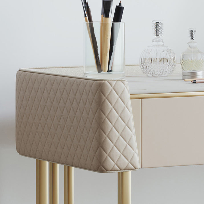 Glamstil Beige Rock Schiefer Eitelkeit mit 5 Schubladen Metallbasis