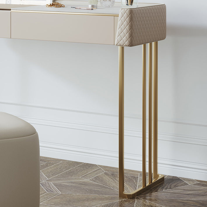 Glamstil Beige Rock Schiefer Eitelkeit mit 5 Schubladen Metallbasis