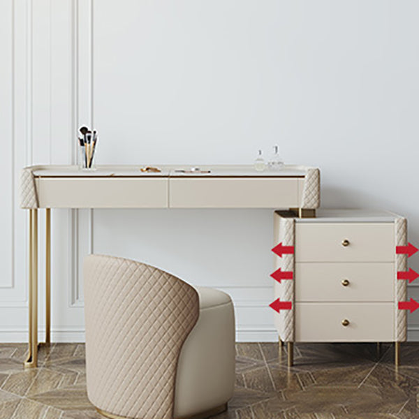 Glamstil Beige Rock Schiefer Eitelkeit mit 5 Schubladen Metallbasis