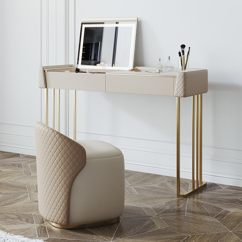 Glamstil Beige Rock Schiefer Eitelkeit mit 5 Schubladen Metallbasis