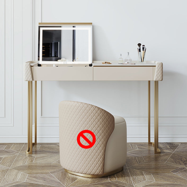 Glamstil Beige Rock Schiefer Eitelkeit mit 5 Schubladen Metallbasis