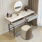 Rock Slate Off-White-Schminktisch mit 4 Schubladen Metallbasis