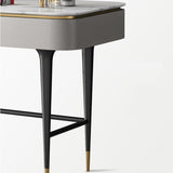 Rock Slate Off-White-Schminktisch mit 4 Schubladen Metallbasis