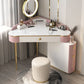 Glam Style Rock Slab Vanity with 3 Drawers White/pink Metal Base Clearhalo 'Bedroom Furniture' 'furn' 'furn_makeup_vanities' 'Furniture' 'Makeup Vanities' 'makeup_vanities' 5568600