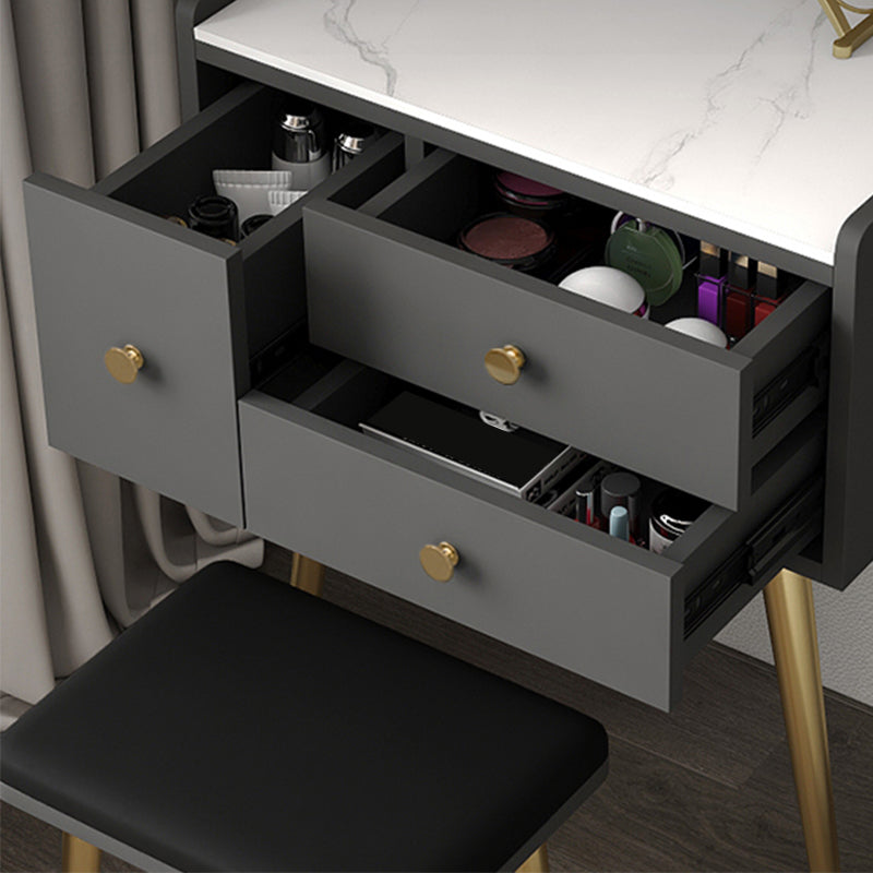 Vaiille contemporaine comptoir de maquillage en bois avec 3 tiroirs de rangement pour chambre à coucher