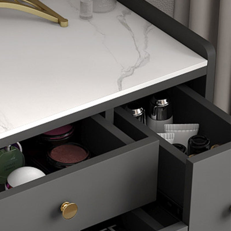 Vaiille contemporaine comptoir de maquillage en bois avec 3 tiroirs de rangement pour chambre à coucher