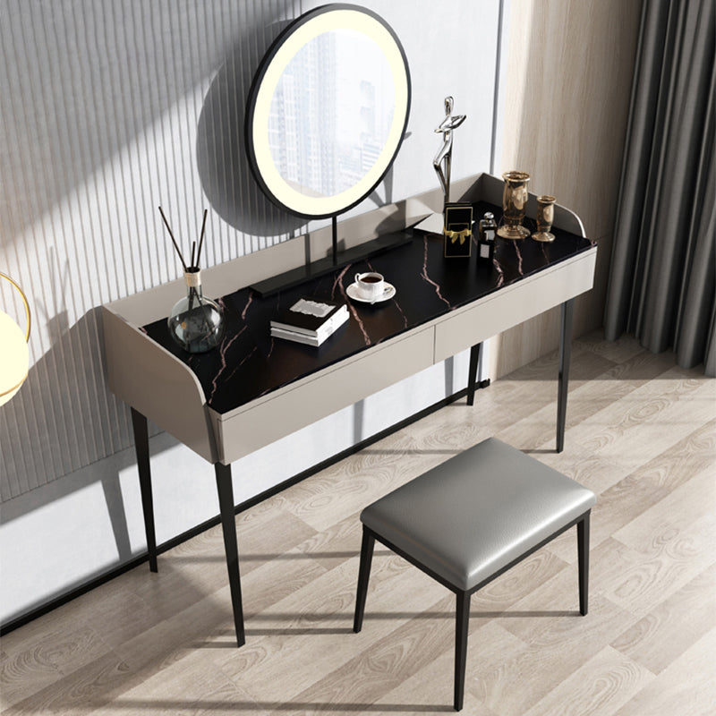 Makeup Counter With 2 Storage Drawers Contemporary Marble Dresser for Bedroom