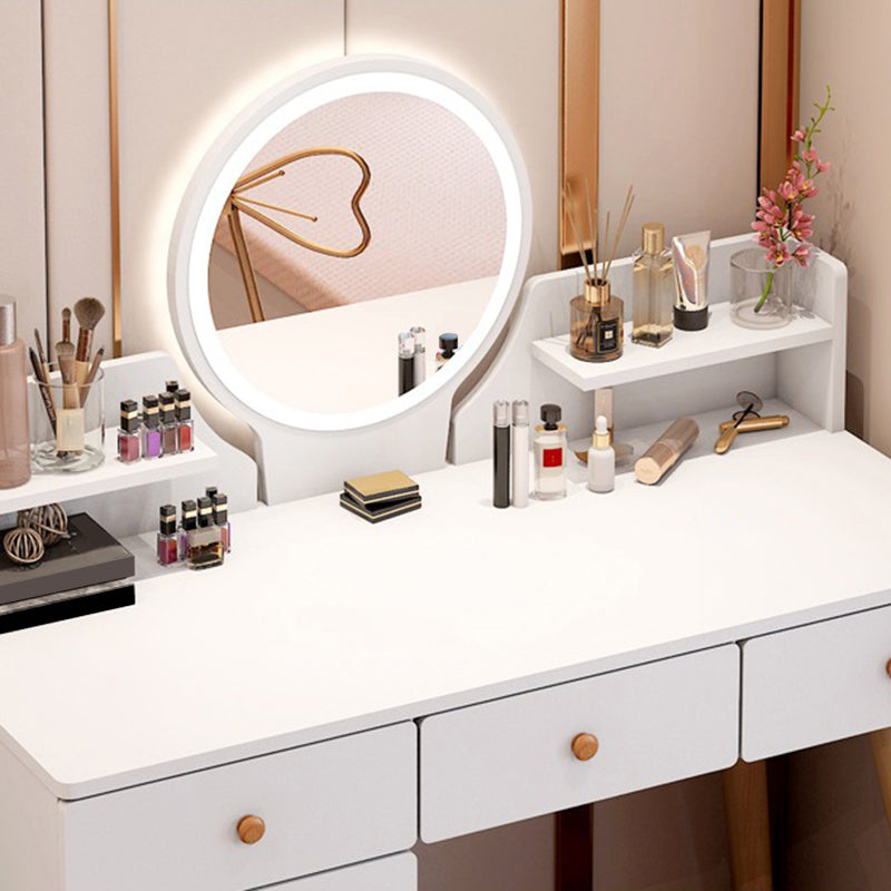 Künstliche Holzarbeitsplatte Weiß/grau 4 -Beine Kommode mit 6 Schubladen