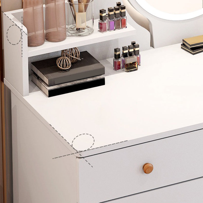 Künstliche Holzarbeitsplatte Weiß/grau 4 -Beine Kommode mit 6 Schubladen