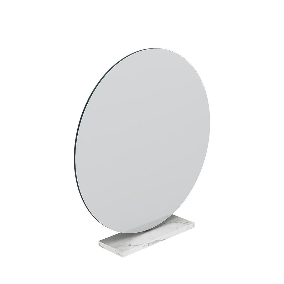 Glam Style Acrylic White Slate Table Top Transparent Base with 2 Drawer Dresser