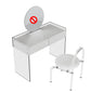 Glam Style Acrylic White Slate Table Top Transparent Base with 2 Drawer Dresser