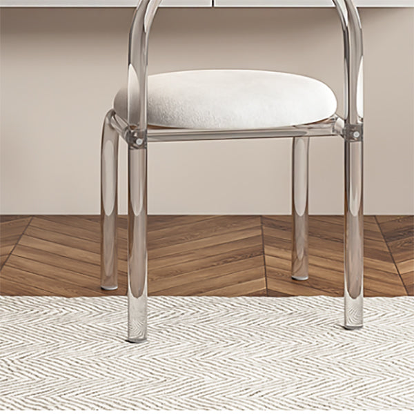 Glam Style Acrylic White Slate Table Top Transparent Base with 2 Drawer Dresser