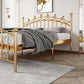Glam Metallic Standard Bett mit gewölktem Open-Frame-Kopfteil
