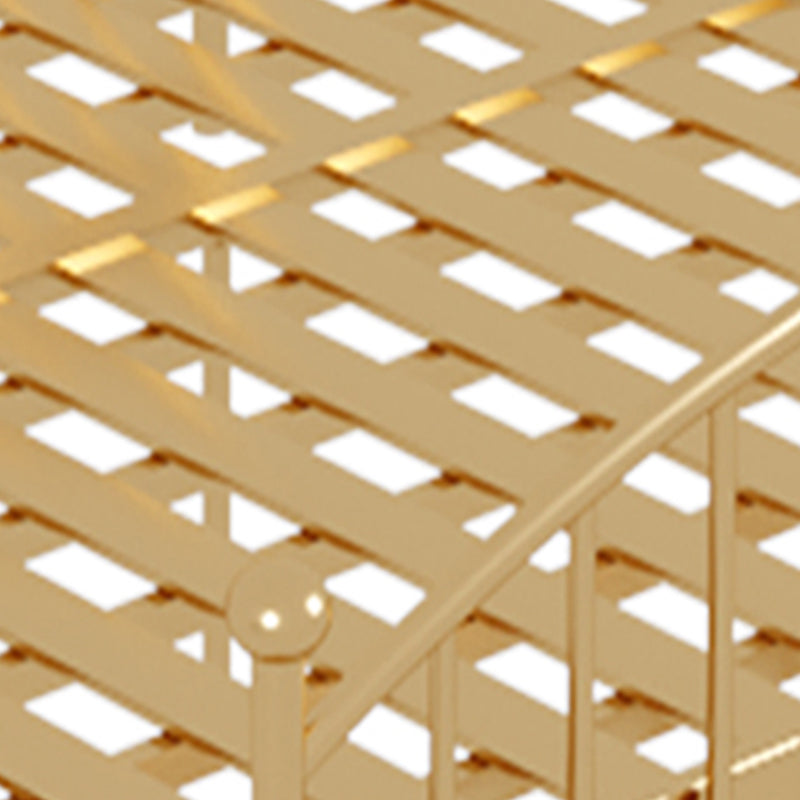 Glam Metallic Standard Bett mit gewölktem Open-Frame-Kopfteil