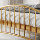 Glam Metallic Standard Bett mit gewölktem Open-Frame-Kopfteil