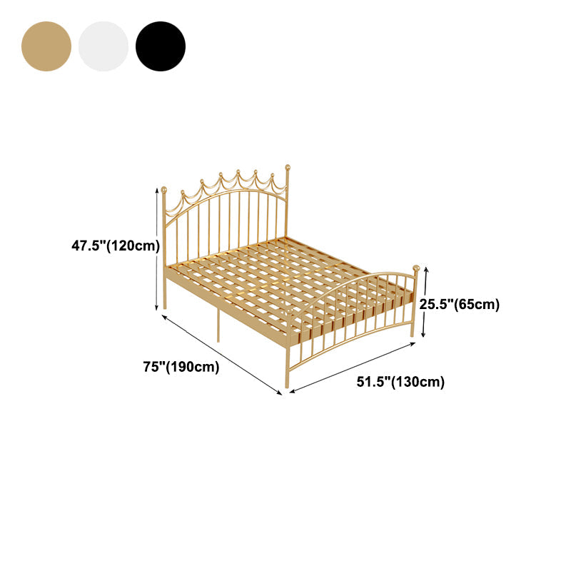 Glam Metallic Standard Bett mit gewölktem Open-Frame-Kopfteil