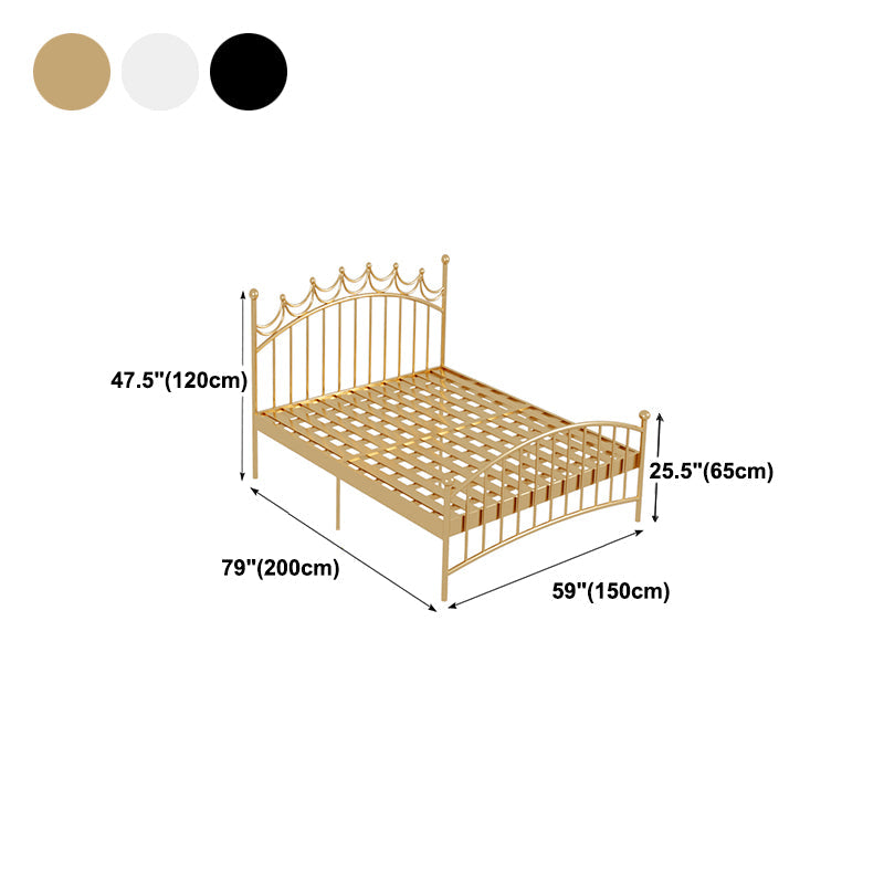 Glam Metallic Standard Bett mit gewölktem Open-Frame-Kopfteil