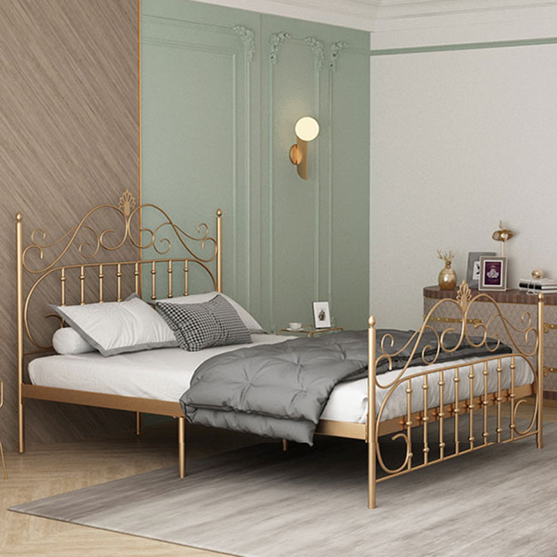 Glam Metal Bettrahmen mit Camelback Open-Frame-Kopfteil und Fußboard