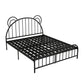 Bear Ear Headboard Glam Bed Iron Frame with  Footboard,Tall Clearance