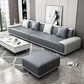 Faux Ledersofa & Chaise mit Kissen modern u Sofa in Grau - 29,53 "H.