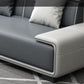 Faux Ledersofa & Chaise mit Kissen modern u Sofa in Grau - 29,53 "H.