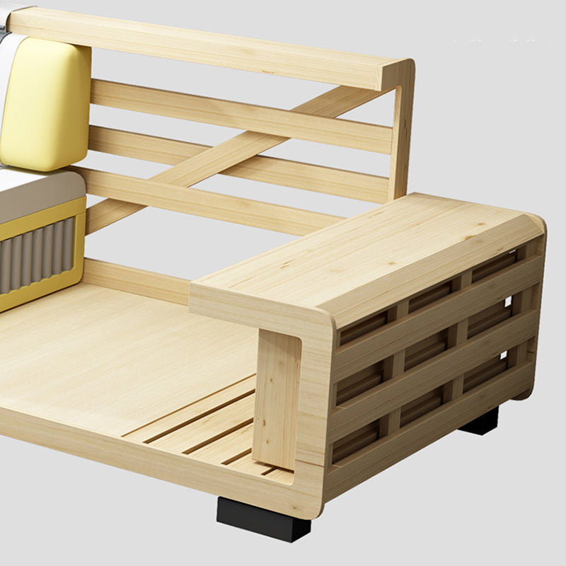 Faux Ledersofa & Chaise mit Kissen modern u Sofa in Grau - 29,53 "H.