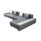 Faux Ledersofa & Chaise mit Kissen modern u Sofa in Grau - 29,53 "H.