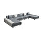 Faux Ledersofa & Chaise mit Kissen modern u Sofa in Grau - 29,53 "H.