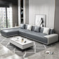 Faux Ledersofa & Chaise mit Kissen modern u Sofa in Grau - 29,53 "H.