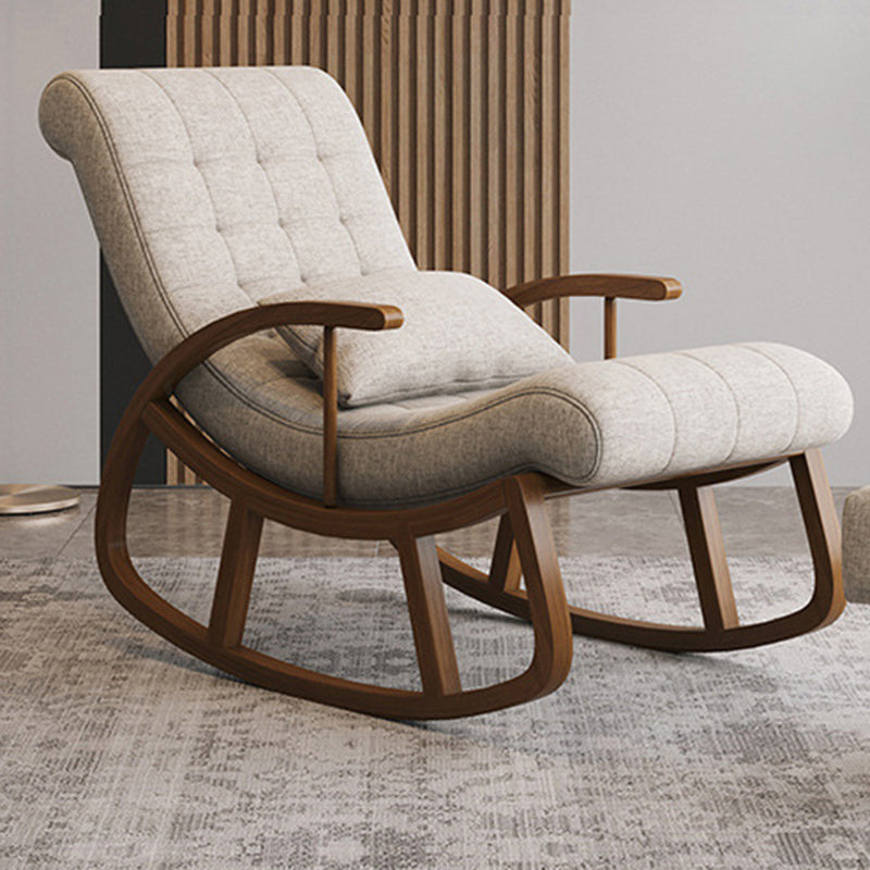 25.59 "brede accentstoel katoen blend lounge stoel met slee en kussen terug