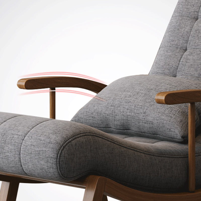 25.59 "brede accentstoel katoen blend lounge stoel met slee en kussen terug