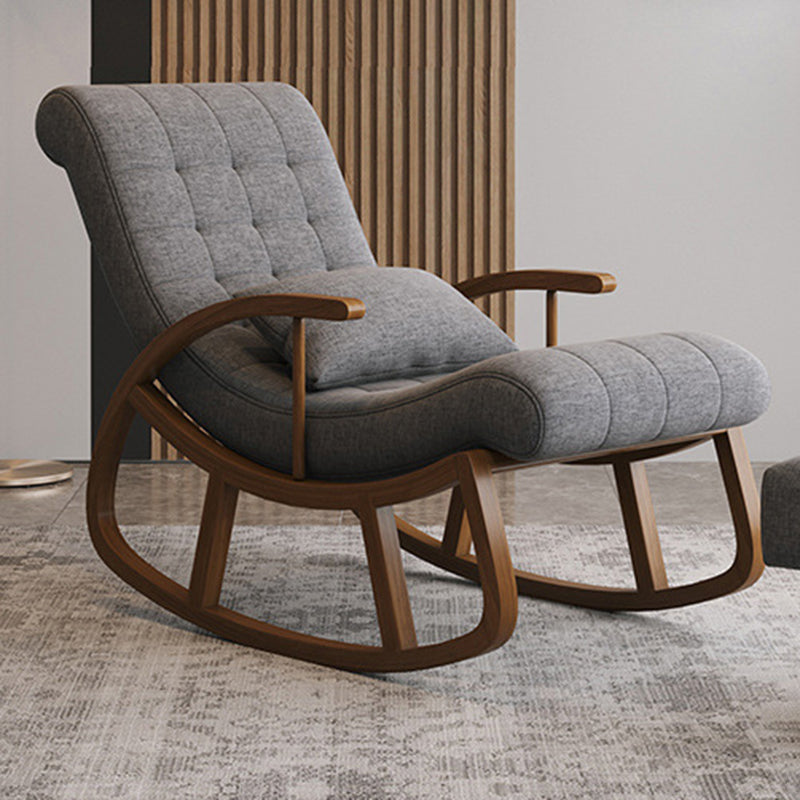 25.59 "brede accentstoel katoen blend lounge stoel met slee en kussen terug