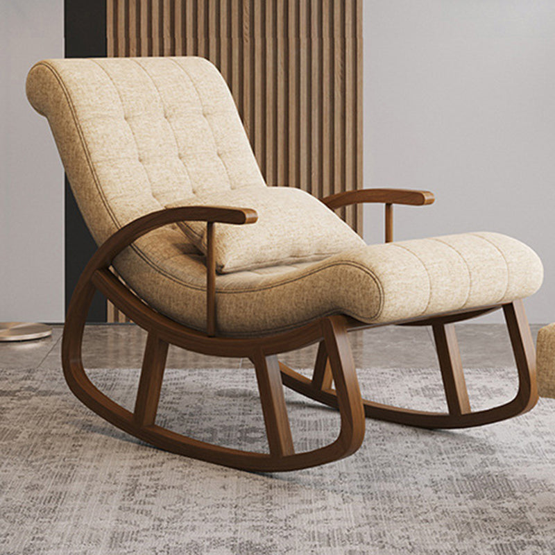 25.59 "brede accentstoel katoen blend lounge stoel met slee en kussen terug