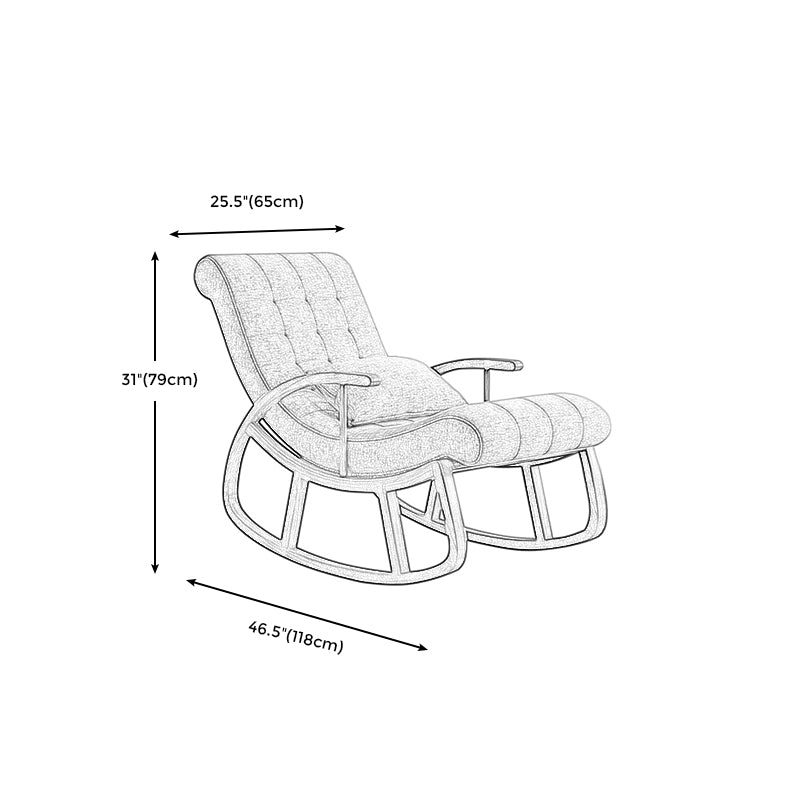25.59 "brede accentstoel katoen blend lounge stoel met slee en kussen terug