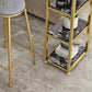 Stone Bar Dining Table Glam Style Rectangle Bar Table with Double Pedestal for Balcony Clearhalo 'Bar Furniture' 'Bar Tables' 'bar_tables' 'furn' 'furn_bar_tables' 'Furniture' 'Kitchen & Dining Furniture' 5569003