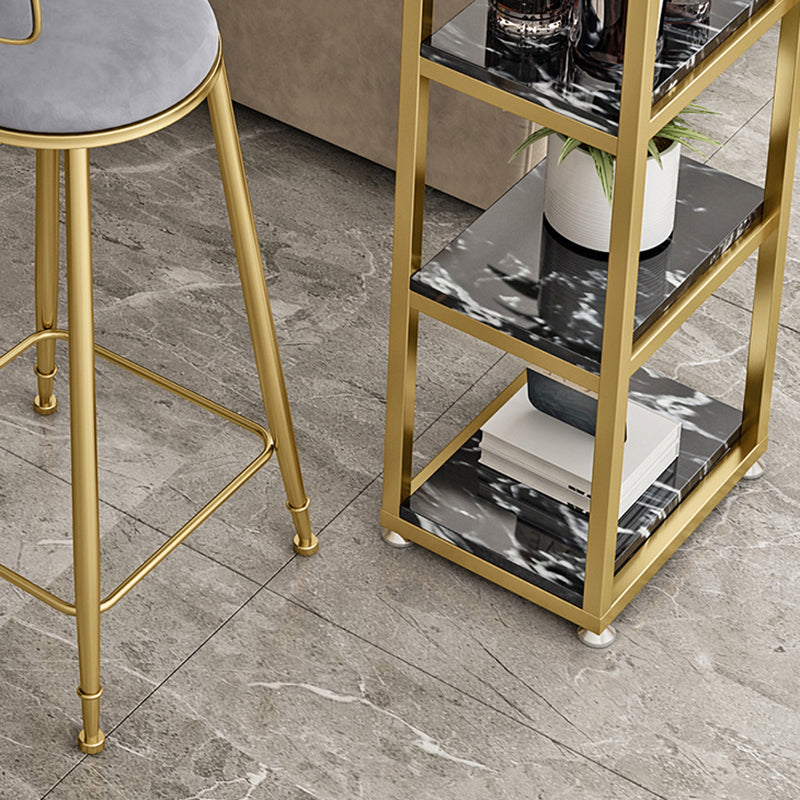 Stone Bar Dining Table Glam Style Rectangle Bar Table with Double Pedestal for Balcony Clearhalo 'Bar Furniture' 'Bar Tables' 'bar_tables' 'furn' 'furn_bar_tables' 'Furniture' 'Kitchen & Dining Furniture' 5569003