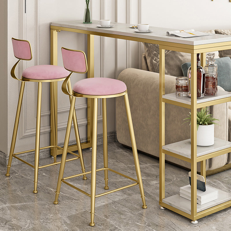 Stone Bar Dining Table Glam Style Rectangle Bar Table with Double Pedestal for Balcony Clearhalo 'Bar Furniture' 'Bar Tables' 'bar_tables' 'furn' 'furn_bar_tables' 'Furniture' 'Kitchen & Dining Furniture' 5569004