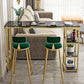 Stone Bar Dining Table Glam Style Rectangle Bar Table with Double Pedestal for Balcony Clearhalo 'Bar Furniture' 'Bar Tables' 'bar_tables' 'furn' 'furn_bar_tables' 'Furniture' 'Kitchen & Dining Furniture' 5569005