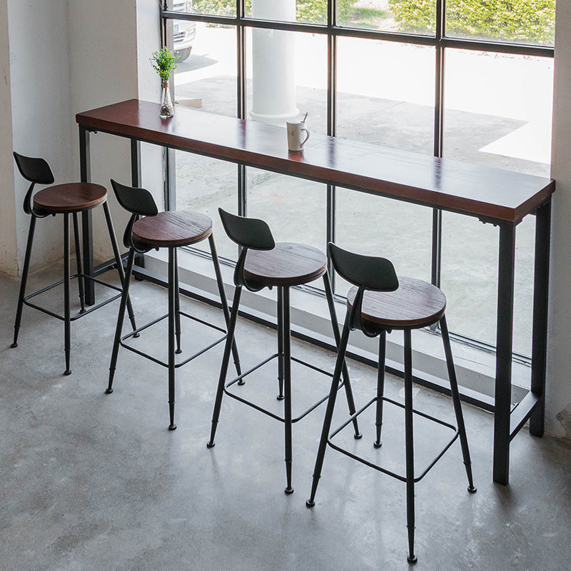 Industrial Style Solid Wood Bar Table Rectangle Bar Height Bar Dining Table 70.9"L x 15.7"W x 41.3"H Without Chairs Clearhalo 'Bar Furniture' 'Bar Tables' 'bar_tables' 'furn' 'furn_bar_tables' 'Furniture' 'Kitchen & Dining Furniture' 5569016