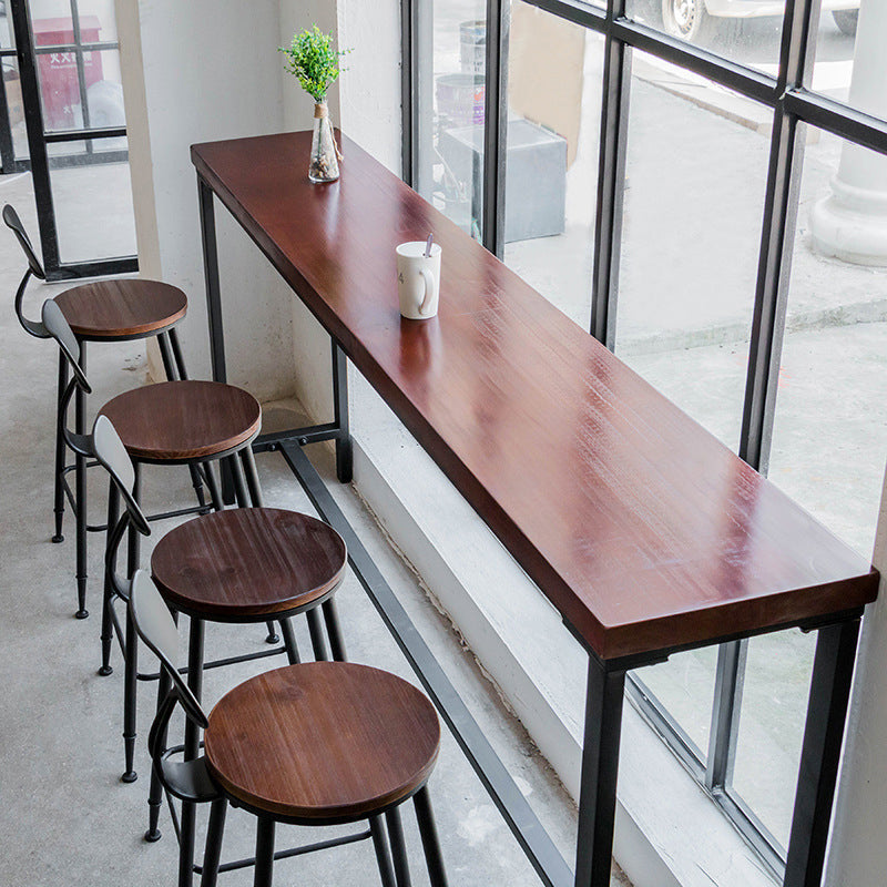 Industrial Style Solid Wood Bar Table Rectangle Bar Height Bar Dining Table Clearhalo 'Bar Furniture' 'Bar Tables' 'bar_tables' 'furn' 'furn_bar_tables' 'Furniture' 'Kitchen & Dining Furniture' 5569018