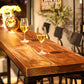 Mesa de bar rectangular con tapa de madera de pino, mesa de pub industrial con base de caballete en negro