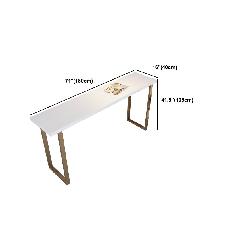 Pine Wood Bar Dining Table Glam Rectangle Bar Table with Double Pedestal for Milk Tea Shop Clearhalo 'Bar Furniture' 'Bar Tables' 'bar_tables' 'furn' 'furn_bar_tables' 'Furniture' 'Kitchen & Dining Furniture' 5569195