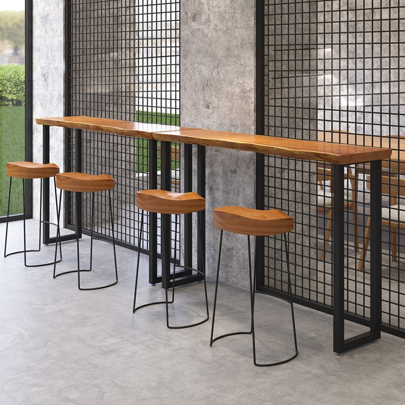 Industrial Style Solid Wood Bar Table Rectangle Bar Dining Table for Indoor Clearhalo 'Bar Furniture' 'Bar Tables' 'bar_tables' 'furn' 'furn_bar_tables' 'Furniture' 'Kitchen & Dining Furniture' 5569201
